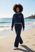 Clearance Sale Navy Sweatsuit with Paisley Trim
